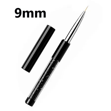 Pędzelek do zdobień paznokci BLACK 9 mm – precyzyjny liner z osłonką | NILO Perfect Nails